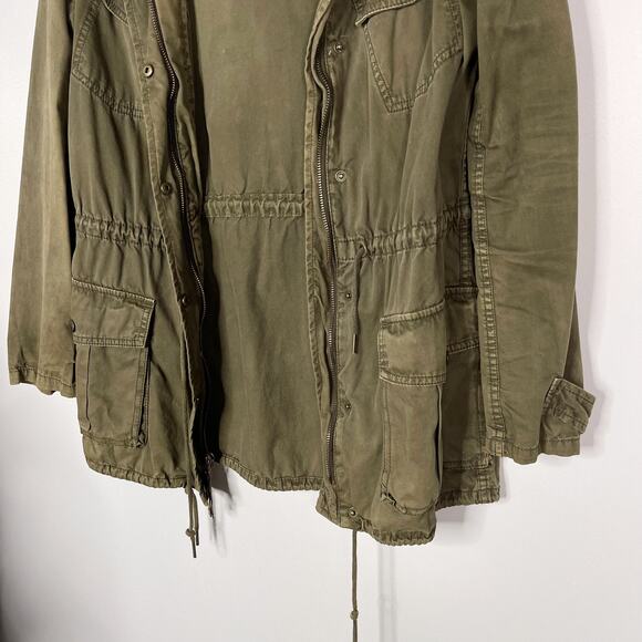 Aritzia Talula XXS Olive Green Trooper Utility Jacket Hooded Cinch Waist 2XS - Picture 4 of 13